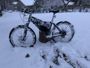 Mid-fat Defiant One on epic snow ride. 